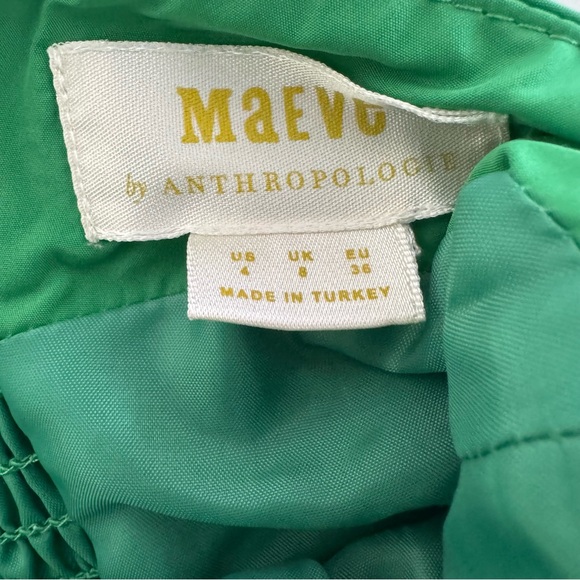 Maeve by Anthropologie One-Shoulder Bow Front Ruched Crop Top Green Women’s Sz 4 - Picture 7 of 10